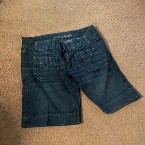 Vintage American Eagle Denim Bermuda Shorts Front Pockets
